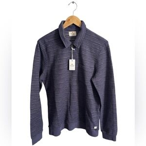 Marine Layer Sweater Men Medium Textured 1/4 Zip Terry Out Cloth Collared NEW